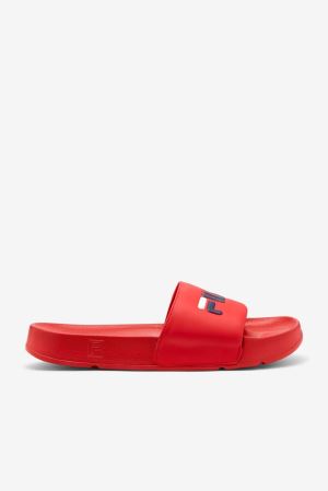 FILA Drifter Slides Red / Navy / White,Mens Shoes | CA.LNDVZJ590